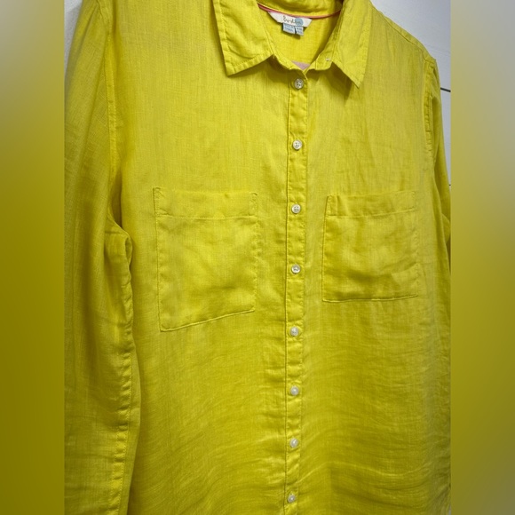 Boden • Large (12)• 100% Linen Blouse • Bright Yellow • Excellent - Picture 4 of 10